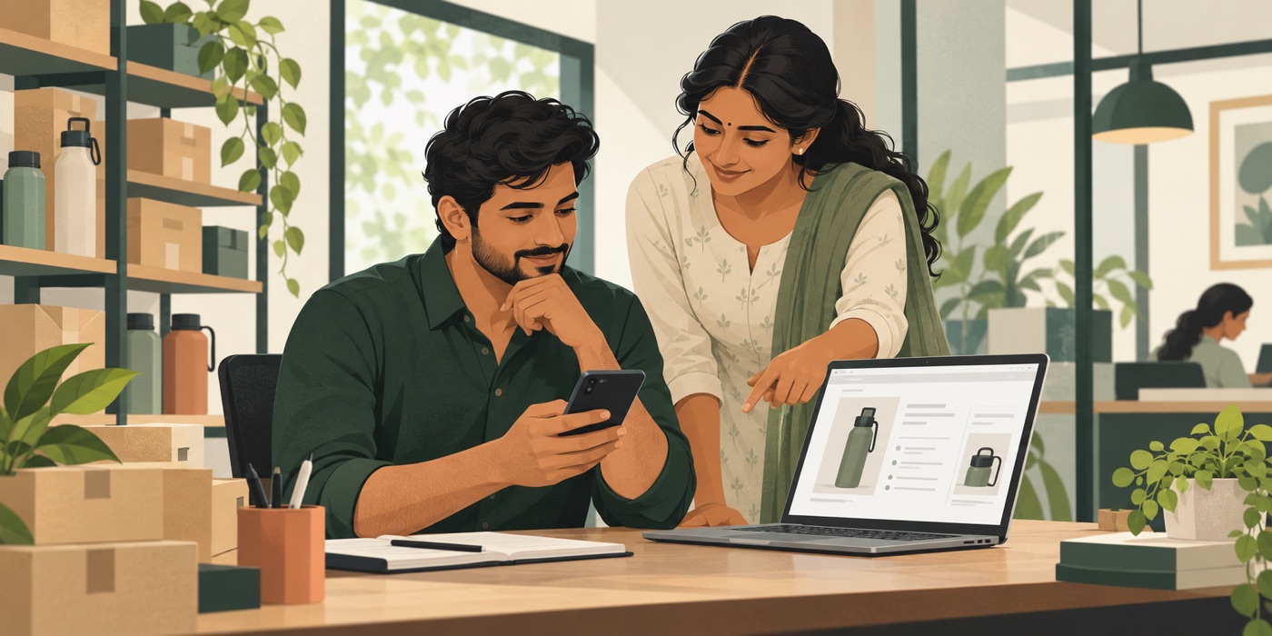 Illustration of a support colleague checking a suggested reply